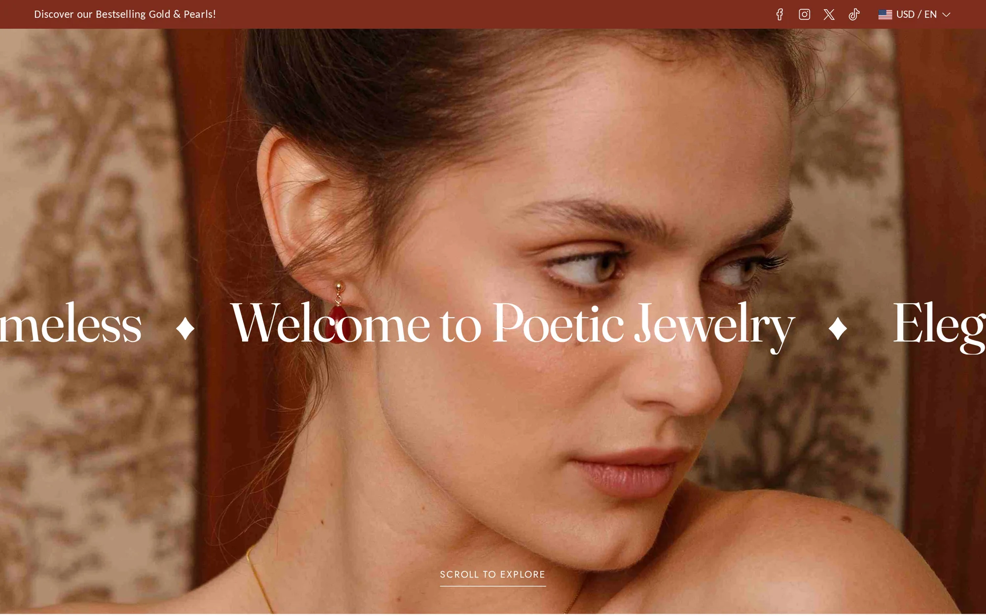 Poetic theme, desktop homepage of the Poetic preset