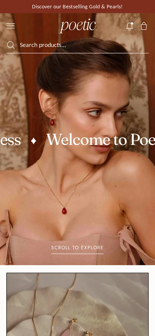 Poetic preset, mobile homepage